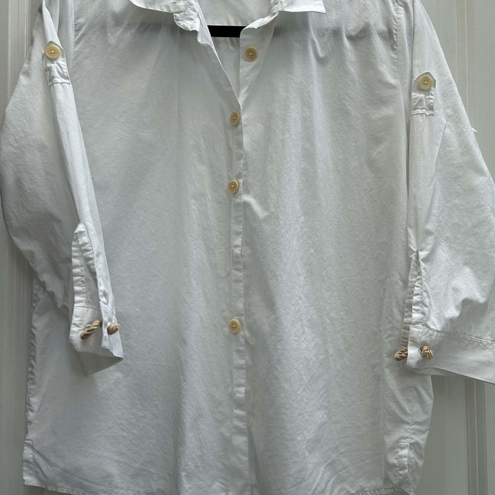 Alara White Button-Up Top